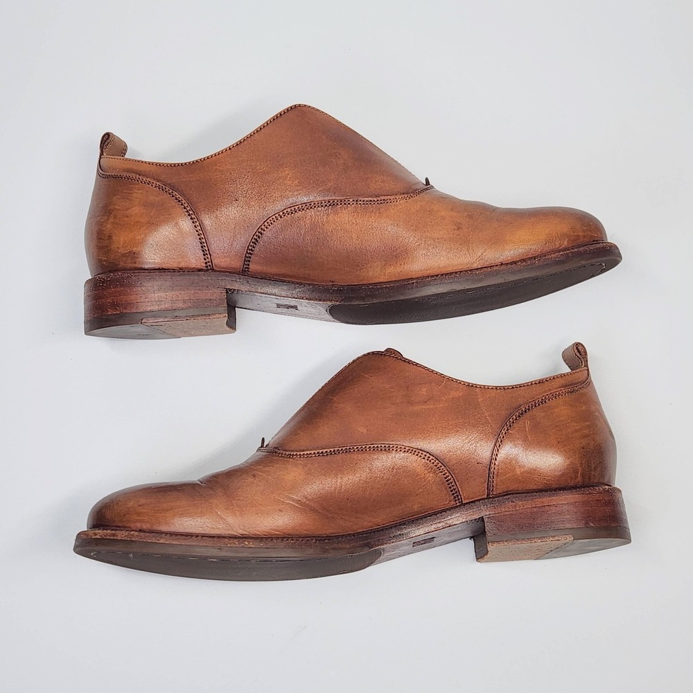 FRYE Slip On Leather Loafers Oxfords Shoes Womens 9.5 M Cognac Brown - Picture 15 of 16